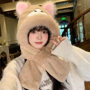 JIFANPAUL | Winter Warm Woolen Scarf with Hood and Gloves Set