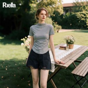 puella | Áo Thun Thiết Kế Mùa Hè Form Ôm Vai Không Đều
