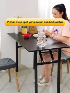 Meja Lipat portabel Meja Makan Meja Belajar Lipat Meja kerja Meja Kayu Meja Pelatihan Serbaguna