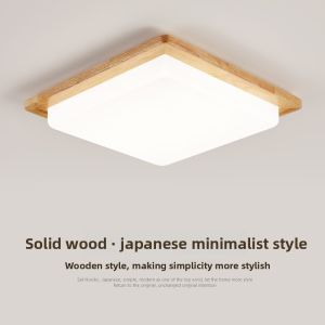 XISHANGJIAXI | Minimalist Wooden LED Ceiling Light Square Nordic Style
