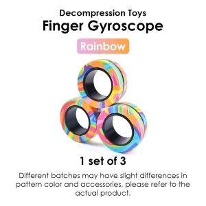 3Pcs Magnetic Rings Fidget Toy Set Adult Fidget Magnets Spinner Rings Fidget Pack Great Gift for Adults Teens Kids