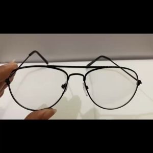 Kacamata Aviator Anak Trend Masa Kini Termurah Laki laki dan Perempuan Frame Besi Hitam Kilap Lensa Transparan - KACAMATA ANAK MODEL PILOT