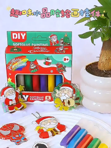 [SG] 6/12pcs Children Kids 3D No Bake Glue Painting kit Handmade DIY Gel colouring colour keychain Art educational toy