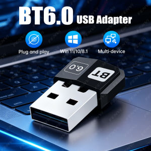 Fenvi | USB Bluetooth 6.0 Adapter Transmitter Bluetooth Receiver Dongle BT5.4/5.3 for PC Speaker Wireless Mouse Keyboard Audio Win 10/11