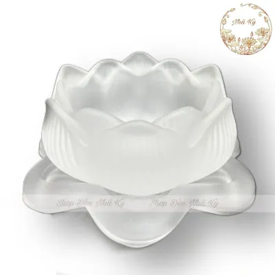 Đế Nến Hoa Sen Thủy Tinh Lưu Ly Chân Nến Bàn Thờ Đựng Nến Tealight