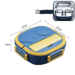 Hộp Cơm Trưa Bằng Thép Không Gỉ Di Động 304 Thân Thiện Với Môi Trường Chống Rò Rỉ Cách Nhiệt Hộp Đựng Bento Cho Bé Trẻ Em Học Sinh Cắm Trại Ngoài Trời Dã Ngoại