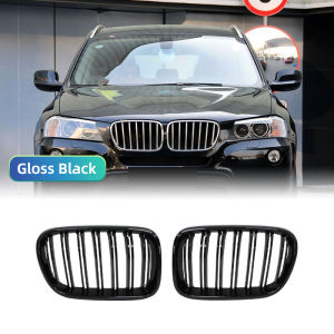 For BMW X3 F25 2010 2011 2012 2013 Glossy Black Front Hood Kidney Grille Grill ABS Dual Line Compatible Body kit
