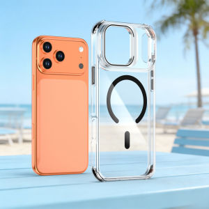Ốp Lưng Trong Suốt Magsafe Invisible Bracket Lens Dành Cho iPhone 17 Pro Max 16E 15 14 Plus 13 12 - Ốp Sạc Không Dây Từ Tính