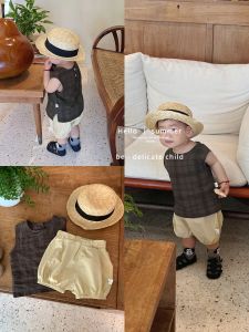 Cotton A-Class Breathable Sleeveless T-shirt and Shorts Set