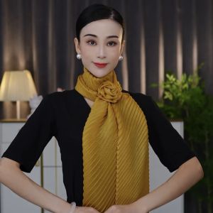 ผ้าพันคอแฟชั่นสไตล์เกาหลี ลายดอกไม้ ทรงกลม ขนาด 15x180 ผ้าพันคอสีบริสุทธิ์ เอวสูง สง่างาม สำหรับผู้หญิง