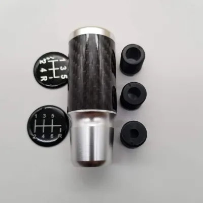 Carbon fiber car gear knob manual automatic 8cm universal auto stick shift.