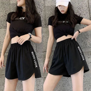 Summer plus Size Yoga Wear Womens Ice Silk Breathable Quick-Drying Top Short Sleeve Shorts Running Suit Womens Workout Clothes Sports Suit