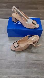 [ẢNH THẬT-FREESHIP] Giày nữ hở mũi gót vuông ROSATA RO698 -5p- Xanh Hồng - HÀNG VIỆT NAM - BKSTORE