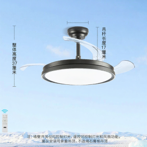 Modern Minimalist Ceiling Fan Light Hidden Iron Body PMMA High Transmission Lampshade for Living Room Dining Room Bedroom