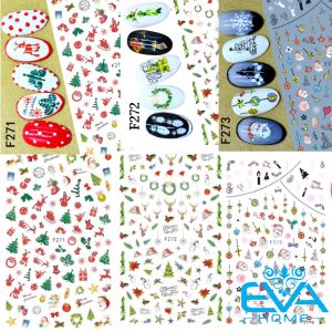 Sticker Dán Móng Tay 3D Trang Trí Móng Mẫu Noel Hoạ Tiết Ông Già Noel X’mas F271 – F272 – F273