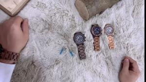 Nam Thời Trang Vintage Chronograph Đồng Hồ Thạch Anh Vicvs Dây Gỗ Lịch Đồng Hồ Đeo Tay Công Sở Thông Thường Quà Tặng Cho Ngày Giáng Sinh