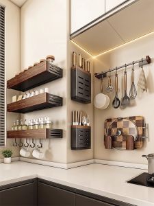 youqin | Walnut Multi-functional Spice Storage Rack