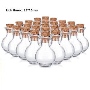 Bộ Chai Thủy Tinh Mini Có Nút Chai Để Làm Đồ Thủ Công DIY Chai Chúc Phúc Đám Cưới Tùy Chọn 10/20/30/40/50 Chiếc Chai Nước Hoa Di Động