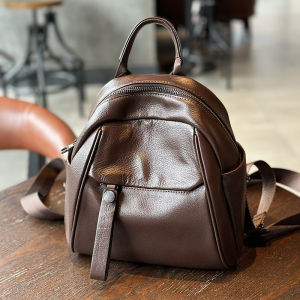BeeGreen Women Soft Genuine Leather Small Backpack High Quality Commuter Shoulders Bag Elegant Travel Backpack