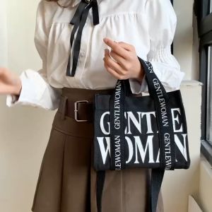 Women Canvas Shoulder Bags Tote Handbags Large Capacity School Travel Shopping Bag ®️ 潮流女士斜挎包 单肩手提字母帆