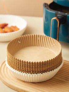 ⭐BIGMAYO⭐ 50pcs Air Fryer Baking Papers Non-Stick Disposable Air Fryer Paper Baking Tools Kertas Minyak Goreng Round Parchment Paper Liners