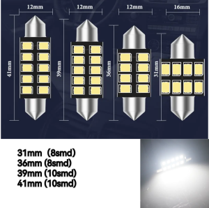 KEVANLY | 4x 31/36/39/41mm Festoon C5W LED C10W Canbus Interior Lighting Error Free 2835 SMD License Plate LED Reading Bulbs Dome Lamp 12V
