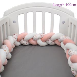 1M/2M/3M/4M Baby Crib Protector Bed Braid Knot Cushion for Kids Infant New Printing Style Baby Bed Bumpers
