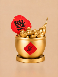 BINYUE | Bronze Treasure Pot Decoration Wealth Attracting