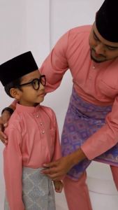 Brand Sempurna Baju Melayu Budak Warna Nude Peach Dusty Pink Soft Yellow Lilac Purple Slim Fit Cotton Baju Raya