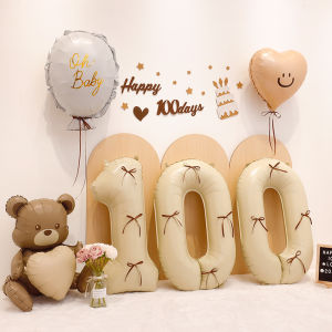 Baby and Infant 100 Days Hundred Days Banquet 100 Days Banquet Birthday Arrangement Scene Decoration Background Wall Photo Balloon Supplies