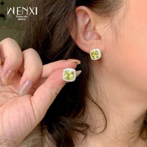 WENXI | Yellow Green Fashionable Elegant Light Luxury Vacation Ear Earrings