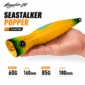 KINGDOM | Kingdom SEASTALKER POPPER Sea Fishing Lure 60g/85g Floating Hard Baits Long Casting For GT Saltwater Fishing Topwater Wobbler