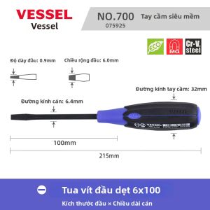 Vessel | Đầu Vít Công Nghiệp Từ Tính Siêu Cứng