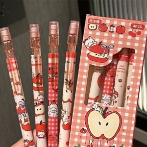 4 Pcs 0.5mm Mechanical Pencils With Eraser Smooth Writing Erasable Automatic Pencil School Office Supplies Student Stationery