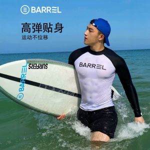 Mens Surfing Wetsuit Quick Dry Sun Protection Dive Suit Long Sleeve Slimming Hot Spring Separate Warm Swimming Costume