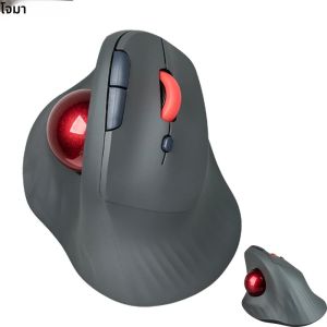 JOMAA เมาส์ Trackball ไร้สายแนวตั้งชาร์จ Rollerball Mouse ERGONOMIC Slient Clikc เมาส์สําหรับเล่นเกมสําหรับคอมพิวเตอร์ Windows