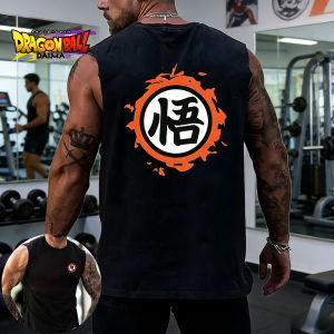 Bandai | Dragon Ball Fans Must Enter The Basic Model Classic "Wu" Logo Summer Sleeveless Fitness Vest Mens and Womens Street Sports