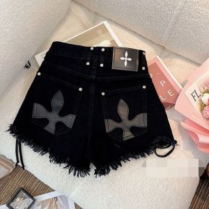 Quần Short Denim Đậm Cạp Cao Cho Nữ Dáng Rộng Phong Cách Mùa Hè Plus Kích Thước Giảm Béo Thiết Kế Quần Dự Tiệc Thường Ngày