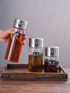 Japanese-Style Seal Glass Outdoor Soy Sauce Vinegar Sauce Spice Jar Salad Bottle Household Chinese Cinnamon Soy Sauce Cooking Wine Oil Pot Kitchen