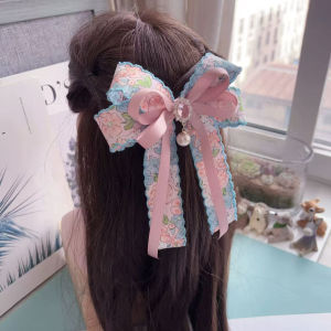 Sweet Butterfly Knot Hair Accessories Childrens Hairpins Floral Lace Pink Blue Field Butterfly Beauty Forest System Gifts