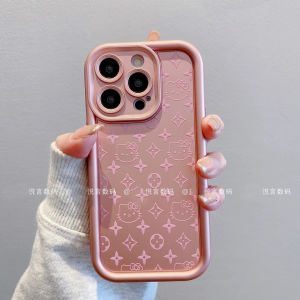 Kitty Cat Pink Silicone Phone Case for Apple 16Promax Ins Style Fresh Creative Trendy Protective Cover Artistic Minimalist
