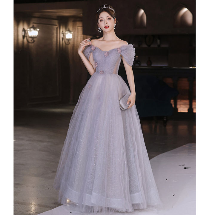 EAGLELY 2024 Womens Fairy Off Shoulder Long Evening Dress Noble Elegant ...