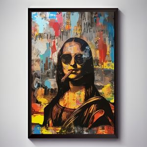 Interesting Mona Lisa Creative Watercolor Canvas Painting Graffiti Funny Posters Wall Art Picture Living Room Home Decor Gifts