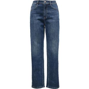 Spring New High Waist Slimming Rhinestone Straight Leg Jeans Nine Pockets Womens Casual Cotton Blend Stretch Denim Skinnies