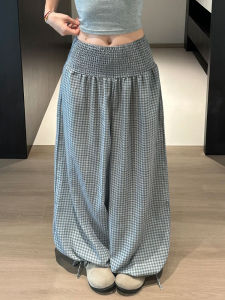 LANMENGYA | Korean Style Checkered Summer Wide Leg Trousers