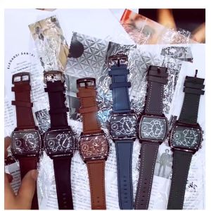 JBS Jam Tangan Pria Chronograph Dual Time Square Kulit Coweta Dial Square