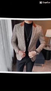 Áo vest áo blazer nam kẻ sọc 1 cúc phong cách đơn giản nhưng không kém phần lịch lãm sang trọng - mã H68