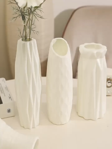 White Plastic Vase Nordic Decor Flower Vase for Room Decorations Home Decor Small Vase