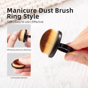 Manicure Dust Clean Brush Finger Ring Duster Soft Hair Nail Polish Powder Dusting Tools Nail Art Essential Dense Bristles Brush