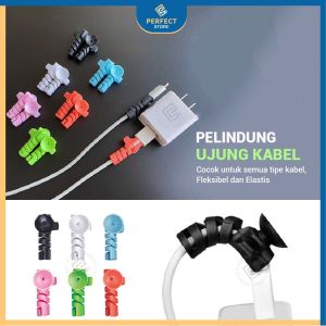 Pelindung Ujung Kabel Spiral Gurita Tempel Dinding Cable Protector Suction 2in1
